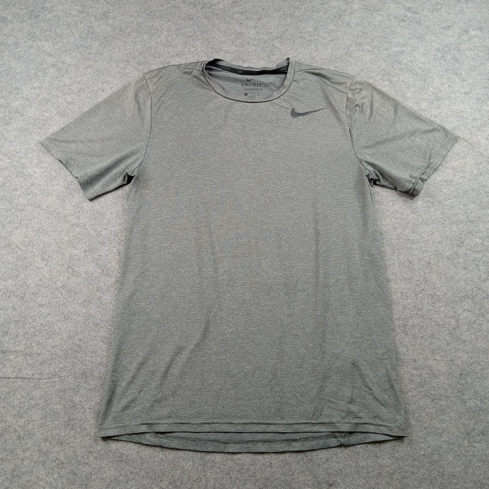 Nike Shirt Mens Small Gray Dri-FIT‎ Short Sleeve Athletic Top Gym AR0196-068